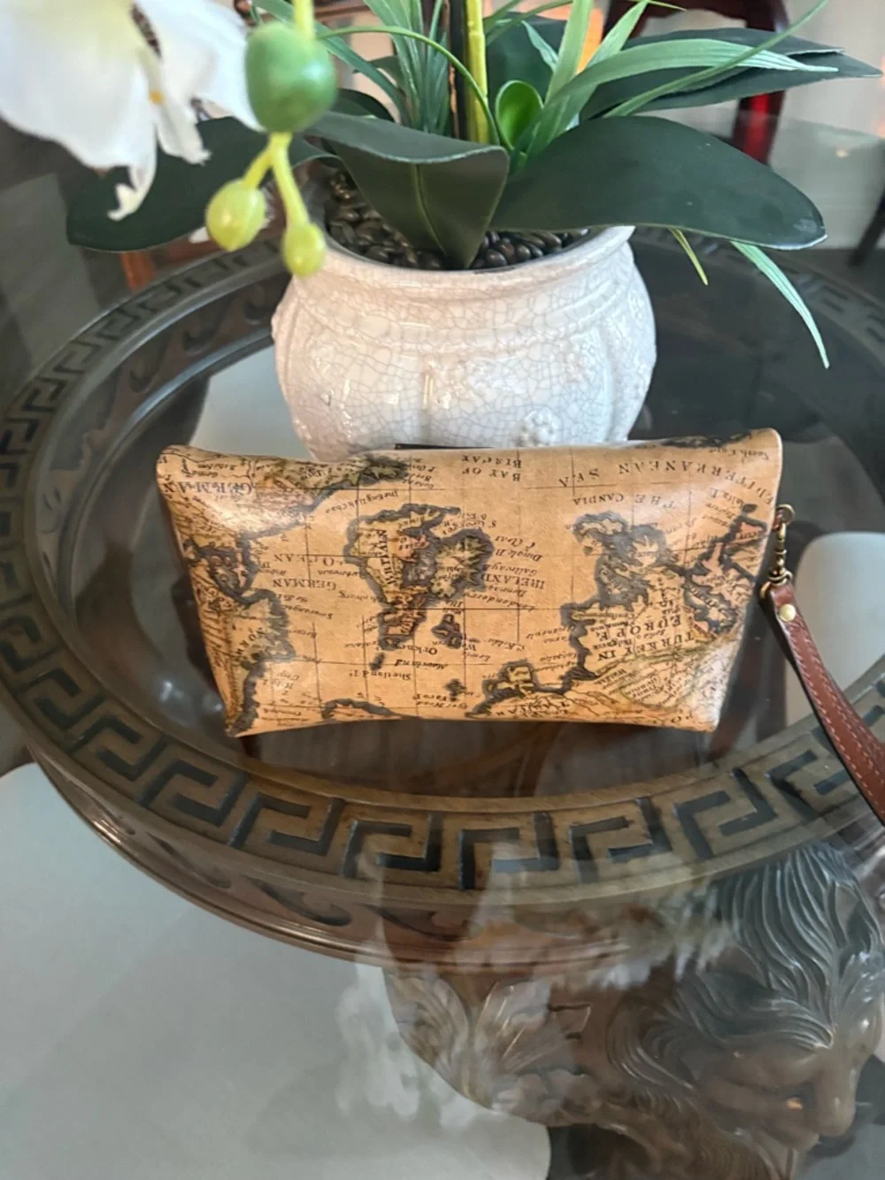 🤎🤎PATRICIA NASH LEATHER MAP FOLD OVER WRISTLET!🤎🤎